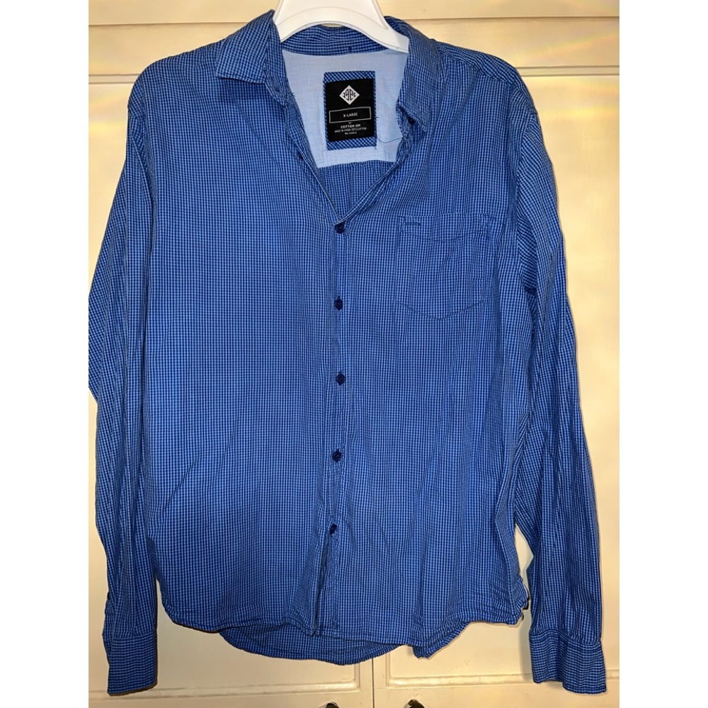 Men’s Large Cotton On Checkered Button Down (SEE DESCRIPTION)